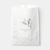 Elegantes White Winter Pine Brautparty Geschenktütchen (Vorderseite)