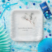 Elegantes White Winter Pine Brautparty Pappteller (Party)