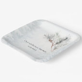 Elegantes White Winter Pine Brautparty Pappteller (Gewinkelt)