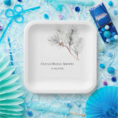 Elegantes White Winter Pine Brautparty Pappteller (Party)