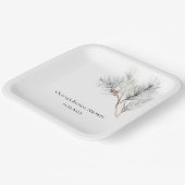 Elegantes White Winter Pine Brautparty Pappteller (Gewinkelt)