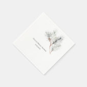 Elegantes White Winter Pine Brautparty Serviette (Ecke)
