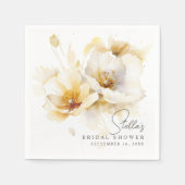 Elegantes White Yellow Gold Blume Brautparty Serviette (Vorderseite)