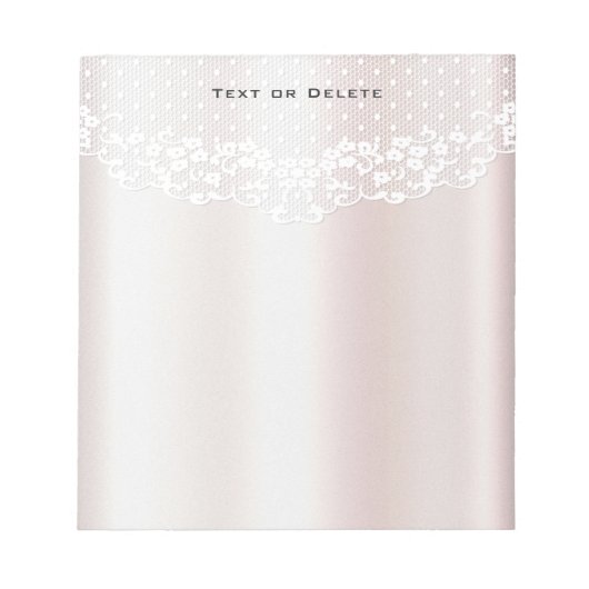 Elegantes Whitelace Floral Notepad Notizblock (Vorderseite)