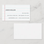 Elegantes Whitelline-Notebook Personalisiert Visitenkarte (Vorne/Hinten)