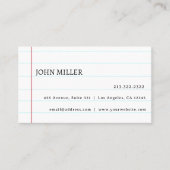 Elegantes Whitelline-Notebook Personalisiert Visitenkarte (Vorderseite)