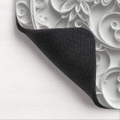 Elegantes Whitepaper Quilldesign Mousepad (Ecke)