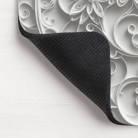 Elegantes Whitepaper Quilldesign Mousepad (Ecke)