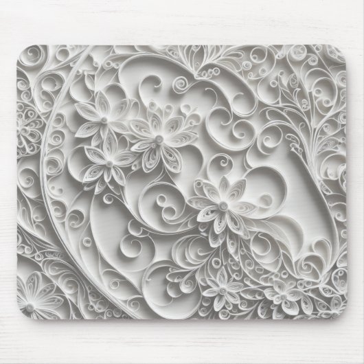 Elegantes Whitepaper Quilldesign Mousepad (Vorne)
