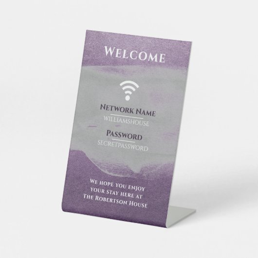 Elegantes WiFi Internet Password Zuhause Office Li Sockelschild (Vorderseite)