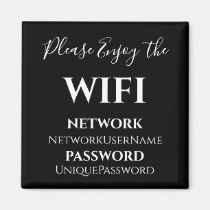 Elegantes WiFi-Netzwerk und Passwort Magnet