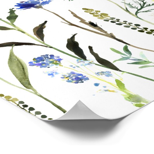 Elegantes Wildblume Baby Dusche Begrüßungszeichen Poster (Ecke)