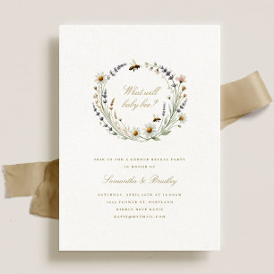 Elegantes Wildblume Baby Gender Reveal Party Einladung