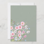 Elegantes Wildblume Baby in Bloom Baby Dusche Einladung (Rückseite)