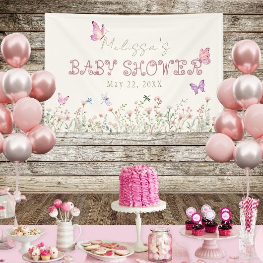 Elegantes Wildblume Baby Shower Banner