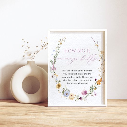 Elegantes Wildblume Baby Shower Game Poster