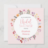 Elegantes Wildblume Blumenrosa Brautparty Einladung (Vorderseite)