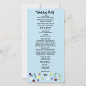 Elegantes Wildblume Boho Blue Wedding Programm (Rückseite)