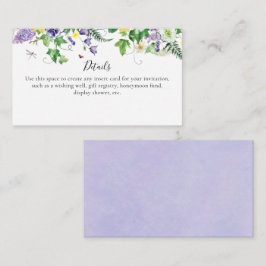 Elegantes Wildblume Brautparty Begleitkarte