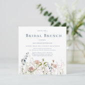 Elegantes Wildblume Brautparty Brunch Einladung (Stehend Vorderseite)