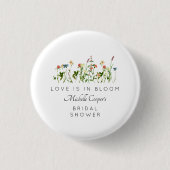 Elegantes Wildblume Brautparty Button (Vorderseite)