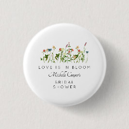 Elegantes Wildblume Brautparty Button