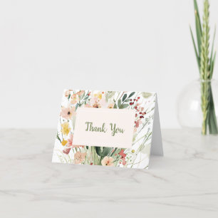 Elegantes Wildblume Brautparty Dankeskarte