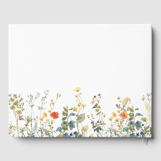 Elegantes Wildblume Brautparty Gästebuch (Rückseite)