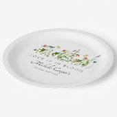 Elegantes Wildblume Brautparty Pappteller (Schrägansicht)
