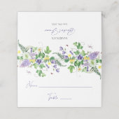 Elegantes Wildblume Brautparty Platzkarte (Außenseite Aufgefaltet)