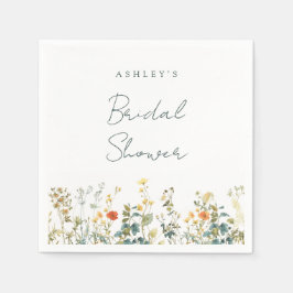 Elegantes Wildblume Brautparty Serviette