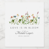 Elegantes Wildblume Brautparty Weinetikett (Einzelnes Label)