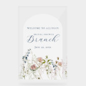 Elegantes Wildblume Brautparty Willkommen Acrylschild (Vorderseite)
