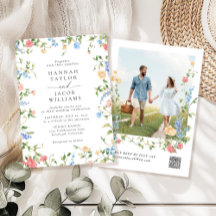 Elegantes Wildblume Foto QR Code UAWG Wedding