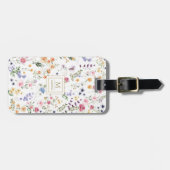 Elegantes Wildblume Garden Monogram Gepäckanhänger (Vorderseite horizontal)