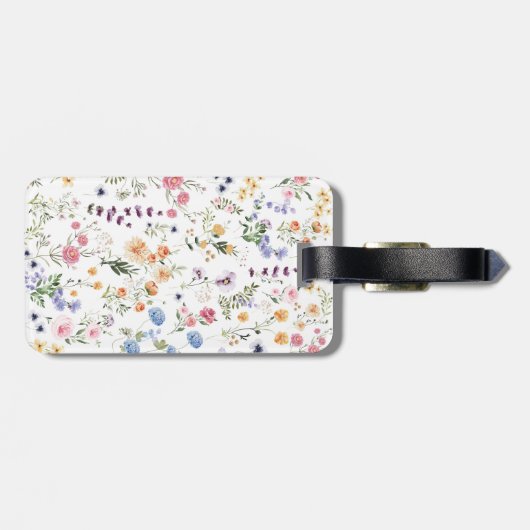 Elegantes Wildblume Garden Monogram Gepäckanhänger (Rückseite horizontal)