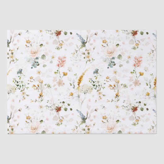 Elegantes Wildblume Garden Tissue Seidenpapier (Vorderseite)