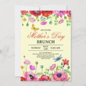 Elegantes Wildblume Gelber Chic Muttertag Brunch Einladung (Vorderseite)