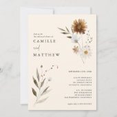 Elegantes Wildblume Herbst Probe Abendessen Einladung (Vorderseite)
