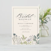 Elegantes Wildblume Kalligrafisches Brautparty Einladung