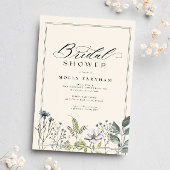 Elegantes Wildblume Kalligrafisches Brautparty Einladung