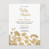 Elegantes Wildblume-Luxus-Baby-Dusche Einladungspostkarte (Vorderseite)
