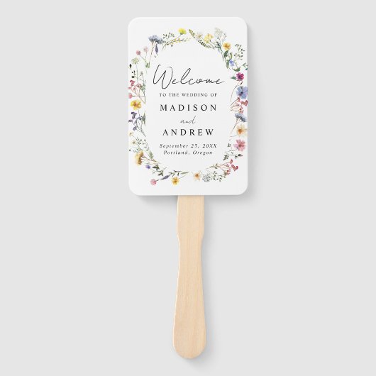 Elegantes Wildblume Meadow Wedding Programm Fächer (Vorderseite)