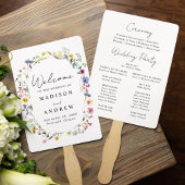 Elegantes Wildblume Meadow Wedding Programm Fächer