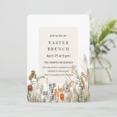 Elegantes Wildblume Osterfest | Frühjahr Einladung (Stehend Vorderseite)