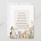 Elegantes Wildblume Osterfest | Frühjahr Einladung (Vorderseite)