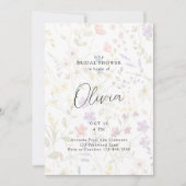 Elegantes Wildblume Overlay-Brautparty Einladung (Vorderseite)