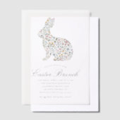 Elegantes Wildblume Rabbit Osterbrunch Pergament Einladungen (Versetzt)
