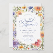 Elegantes Wildblume Sommer Blumengebirge Brautpart Einladung (Vorderseite)