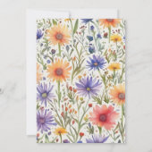 Elegantes Wildblume Sommer Blumengebirge Brautpart Einladung (Rückseite)